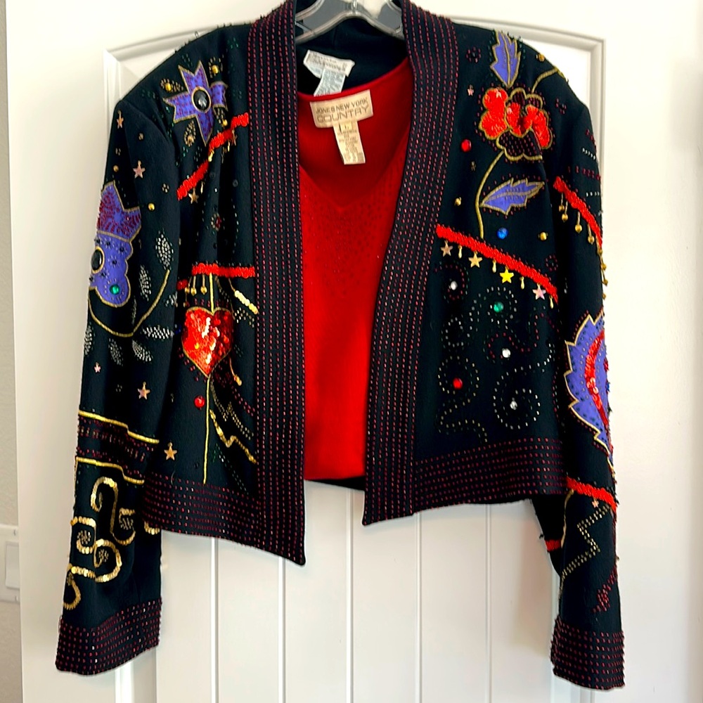 Vintage, 1990, Mercedes & Adrienne Ladies Heavily Beaded Bolero Style Jacket